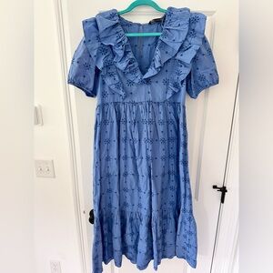 Zara Eyelet Midi Dress
